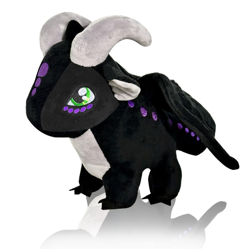 EN9 9” Dragon Plush Dragon Doll Toys Figures Stuffed Animals for Adult Kids Birthday Gifts (BlackA)