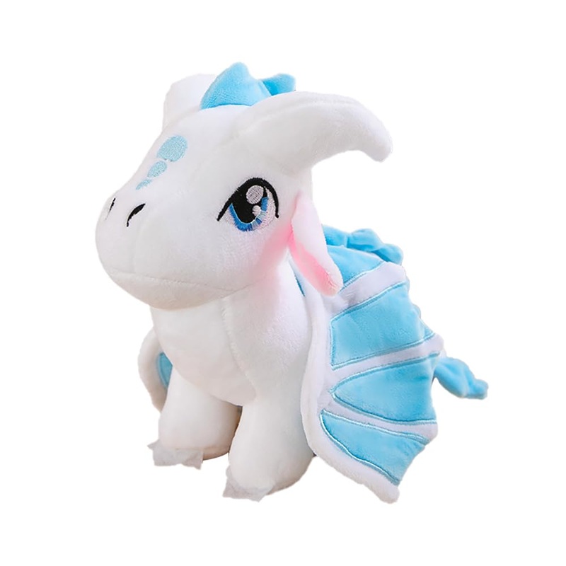 EN9 9” Dragon Plush Dragon Doll Toys Figures Stuffed Animals for Adult Kids Birthday Gifts (White)