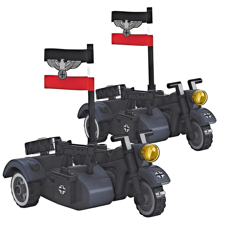 General Jim’S Ww2 German Military Motorcycle And Removable Sidecar Building Blocks Bricks Set For History Enthusiasts Or Brick C