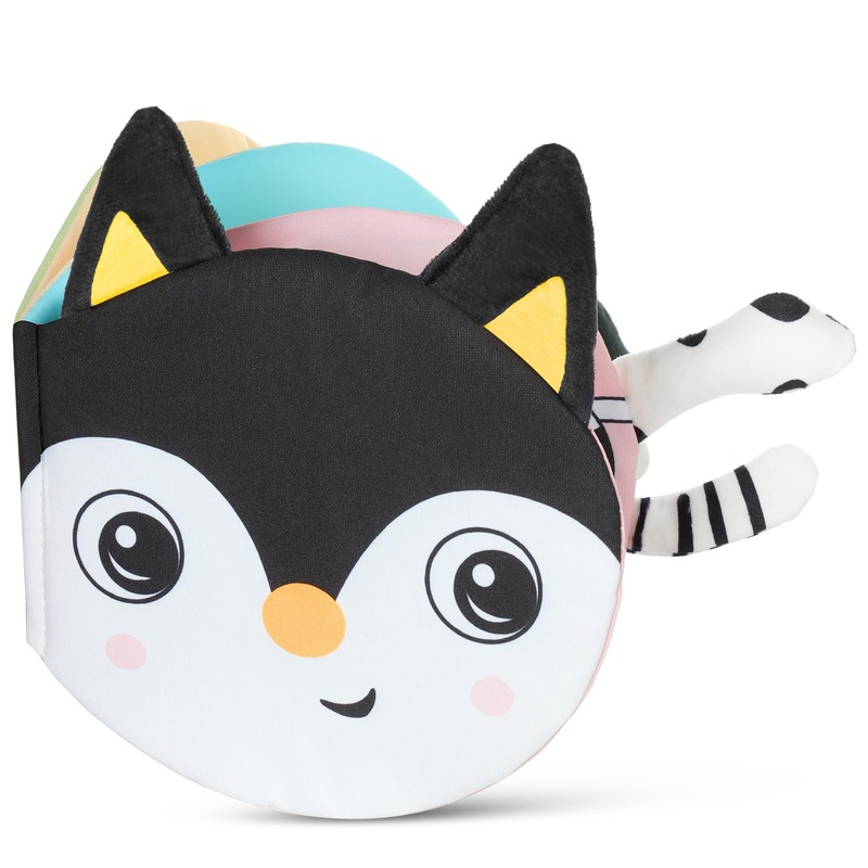 HOTUT Soft Toys Baby Cloth Books, Baby Soft Books, Baby Bath Cloth Book, First Year 3D Animals Tails Crinkle Sensory Touch and F