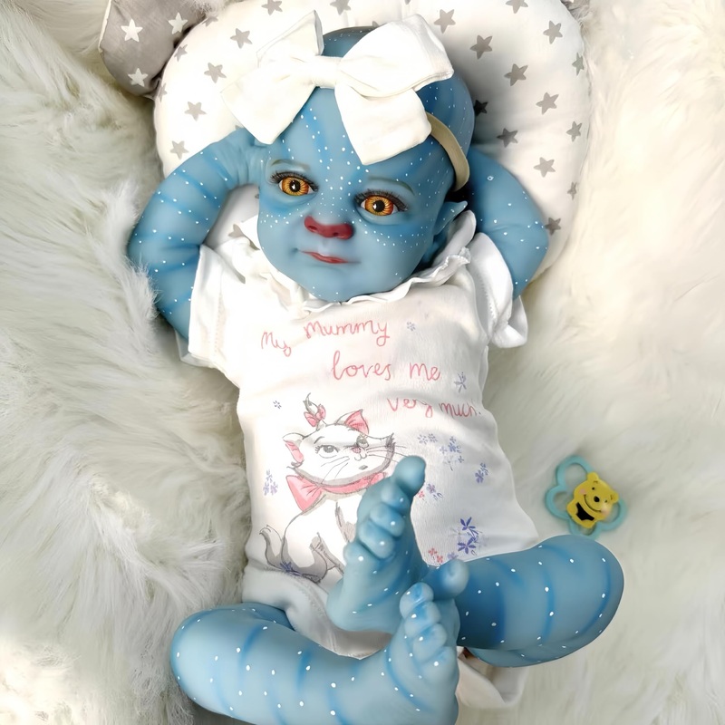 JOYARR Realistic Reborn Baby Doll with Blue Skin, 19 Inch Lifelike Newborn Doll with Soft Weighted Body Real Life with Poseable
