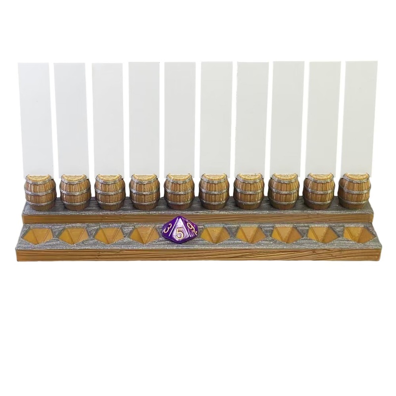 Lixusia Initiative Tracker With 10 Barrel Slots, Erasable Name Tags, And Dice For Tracking Order. Ideal For Dnd And Other Ttrpgs