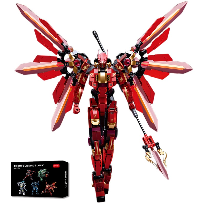 LQPFBSM Transforming Mech Robot Building Block Sets,Destroy Warrior City Action Mechs Model Kit Toys Gift for Adults and Kids Bo