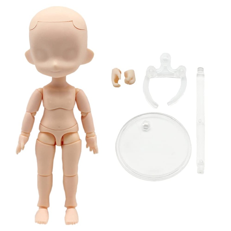 niannyyhouse DOD 13cm Doll Action Figures Body Suitable for 1/12 BJD Dolls Head Dress Up (Normal White-Standard Package B)