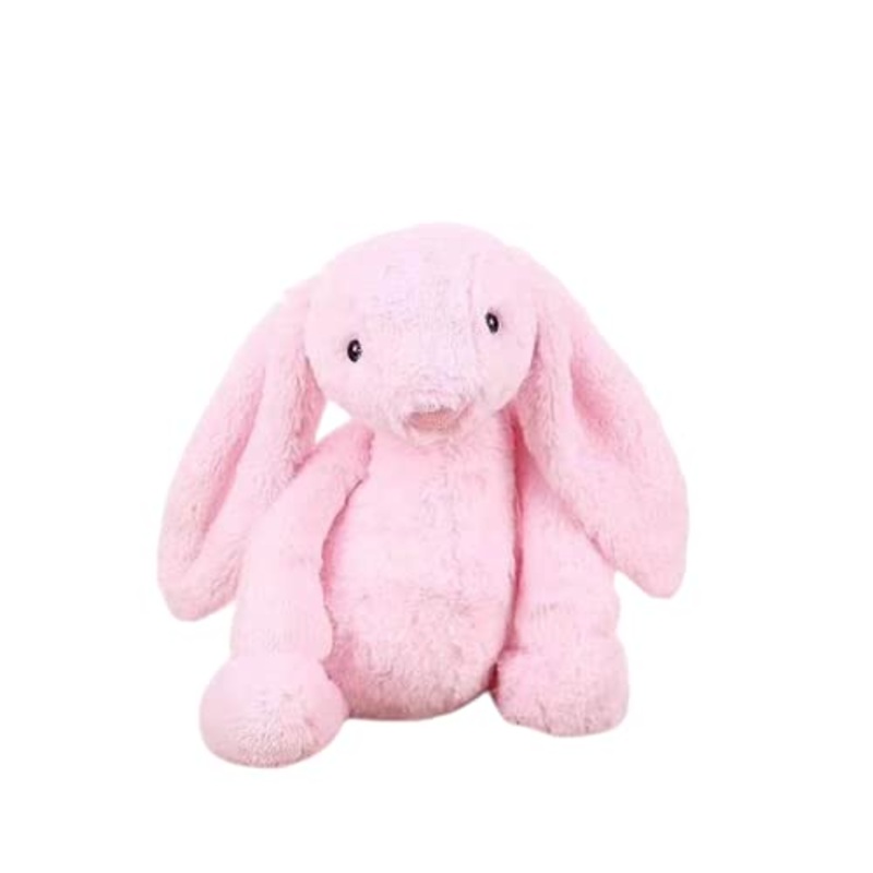 Personalized Stuffed Easter Bunny Rabbit – Basket Stuffers – Embroidered with Name for Kids (Pink)