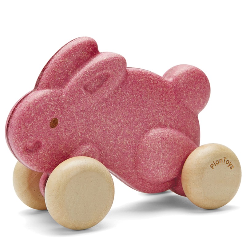 PlanToys Push Along Bunny-Pink (5730)