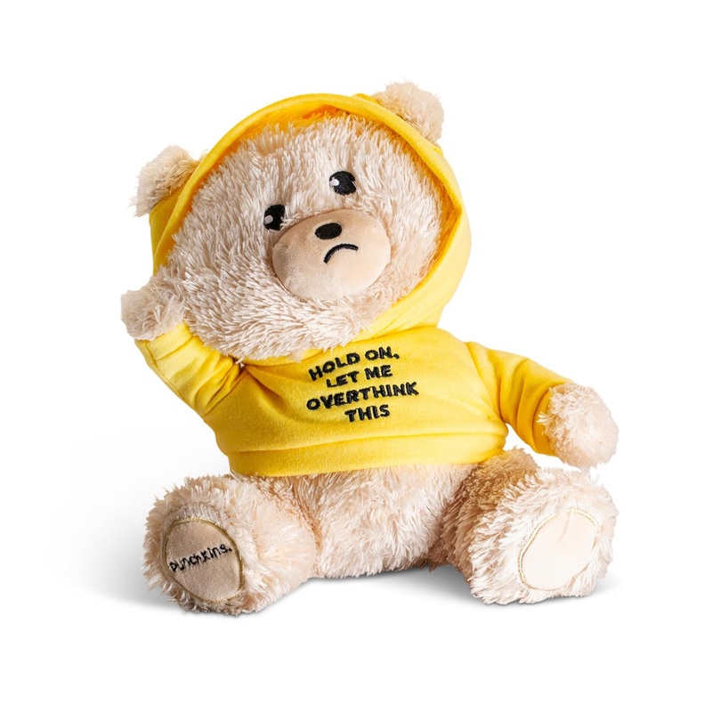 Punchkins Teddy Bear Plushie – Hold On, Let Me Overthink This Sassy Stuffed Bear, Gift for Overthinkers, Teddy Bear Toy for Gift