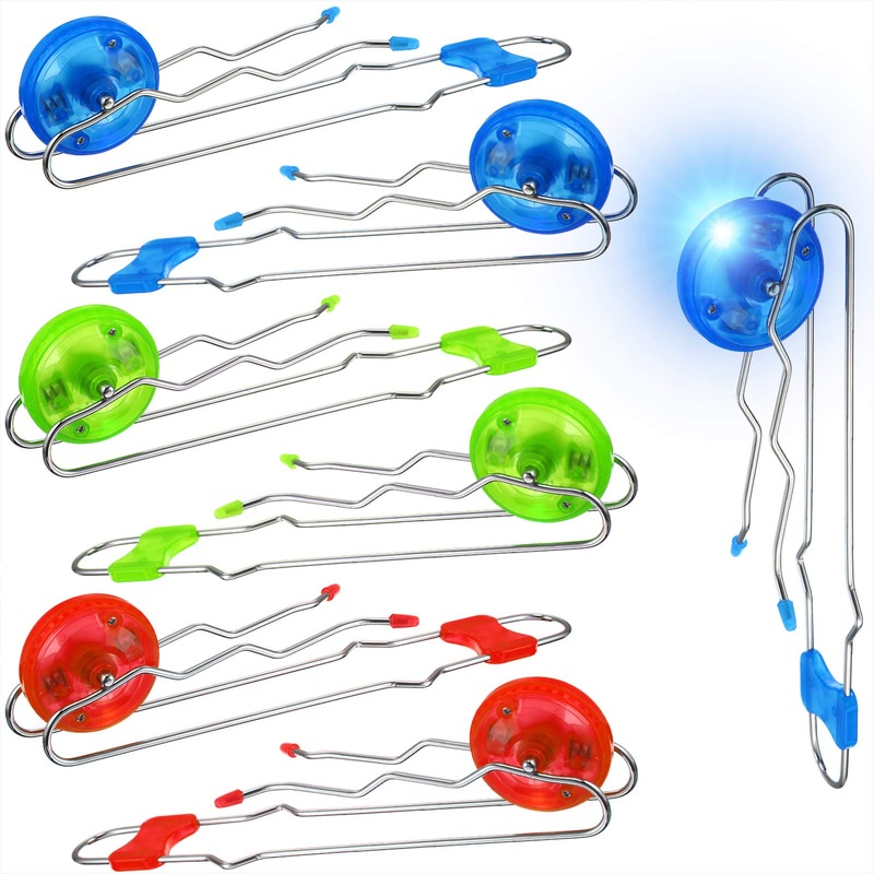 Sumind 6 Pcs Retro Light up Magnetic Gyro Wheels Easter Basket Stuffers 7080s Gyroscope Rail Twirler Easter Magic Gravity Sensor