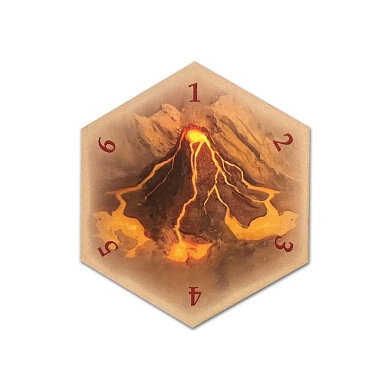 Tabletop Monthly Volcano Hex Scenario compatible with Catan’s Settlers of Catan