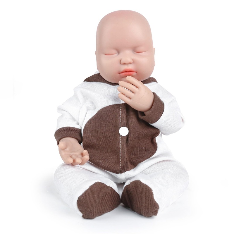 Vollence 14 Inch Reborn Silicone Baby Dolls Lifelike Realistic Newborn Platinum Babies Toys For Kids Children Birthday Christmas