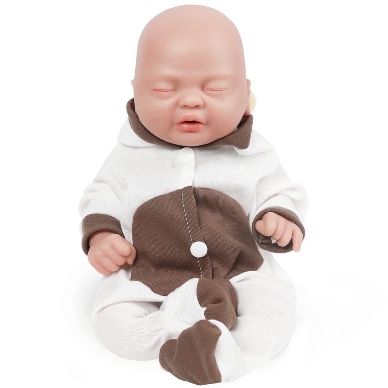 Vollence 14 Inch Sleeping Reborn Baby Doll Silicone Doll Realistic Newborn Baby Dolls With Feeding Accessories & Gift Box – Girl