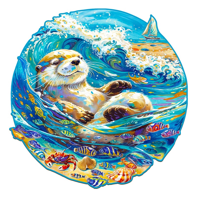 Wooden Puzzles For Adults, 300 Pieces Otter Puzzles, Wood Adult Puzzles, Birthday Gifts For Puzzle Lover, Wooden Jigsaw Puzzles