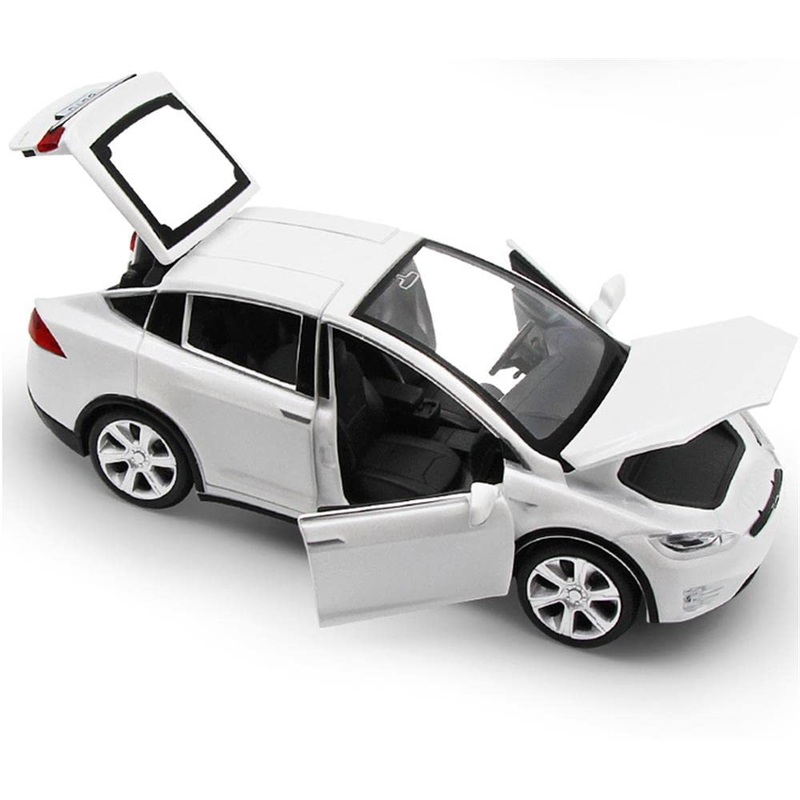 1:32 Scale Model X Alloy Car Model Diecast Toy Vehicles for Kids, Tesla car Model,Pull Back Alloy Car with Lights and Music,Mini