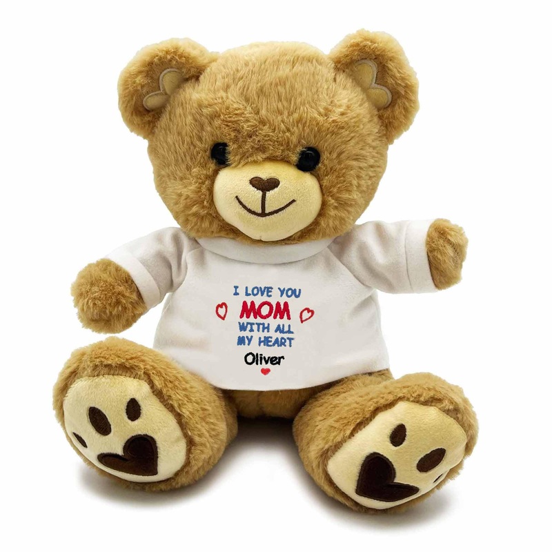 Dibsies Personalized Mother’S Day Teddy Bear (With All My Heart – One Name)