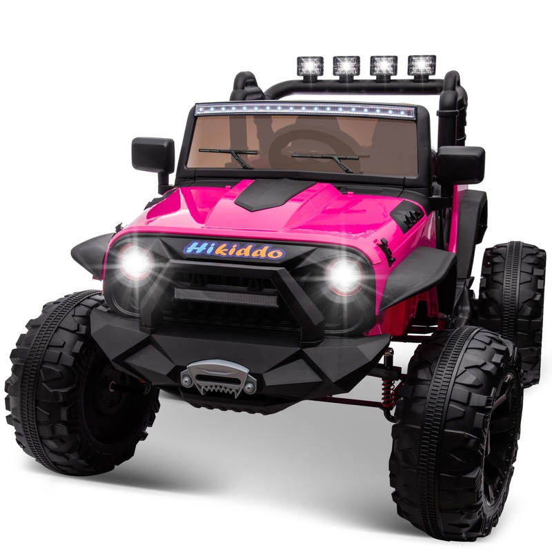 Hikiddo 24V 9Ah Ride On Toy For Big Kids, 4Wd 2 Seater Ride On Car Truck With Remote Control, 4X200W Motor – Rose Pink