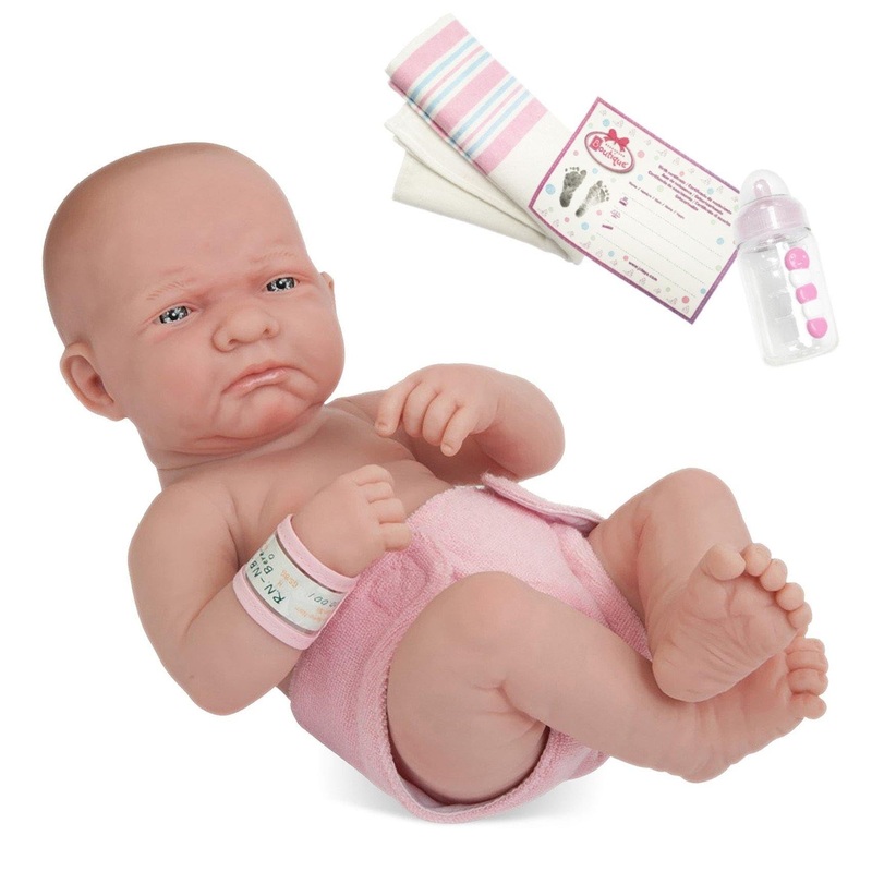 Jc Toys – La Newborn First Day| Anatomically Correct Real Girl Baby Doll | 14” All-Vinyl Baby Doll | Includes Hospital Blanket,