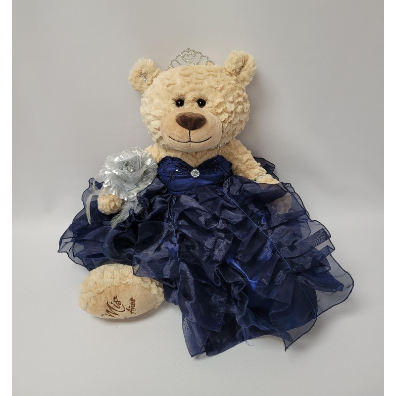 Kinnex Collections Since 1997 20” Quince Anos Quinceanera Last Doll Teddy Bear With Dress (Centerpiece) ~ Arc16832-16R (Navy Bl