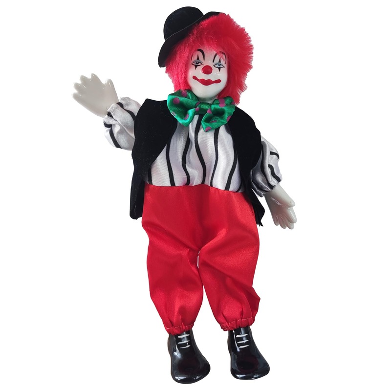 Maxyoung 9 Inch Porcelain Clown Doll Vintage Dolls Figurine, Collectible Figure, Hand Painted Toy, Christmas Halloween Birthday