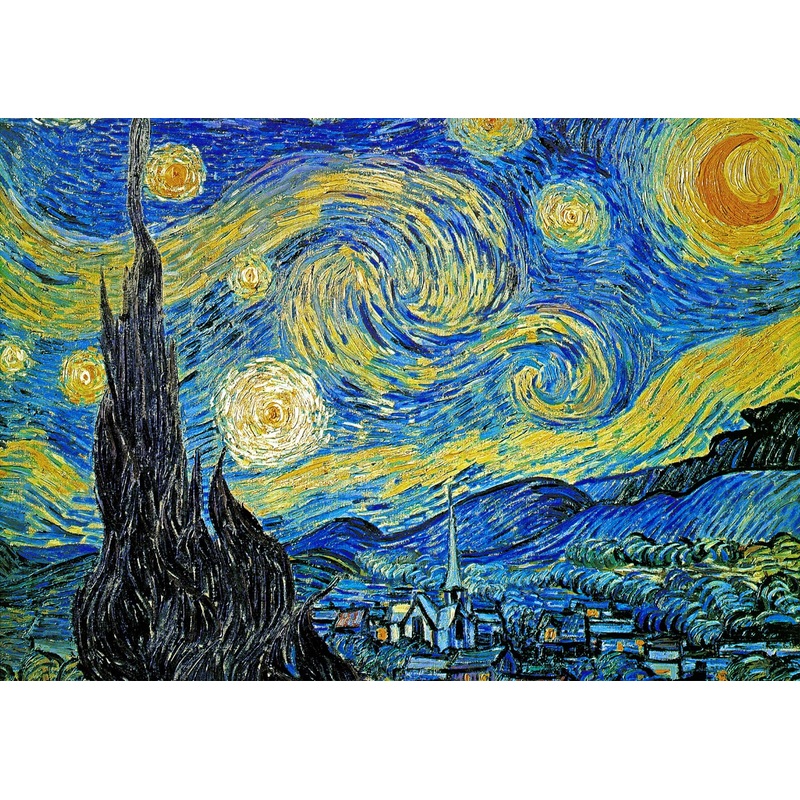 Mini Puzzles Adults 1000 Pieces The Starry Night Van Gogh Oil Painting Puzzle