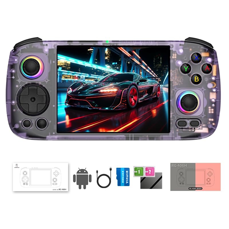 Rg 406H Retro Handheld Game Console With 4-Inch Ips Screen Rgb Lighting Rg 406H Retro Handheld Gaming Console With 4783 Preinsta