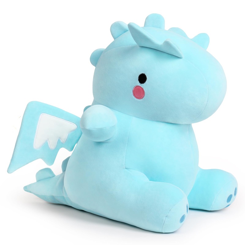 Sausudols Soft Dinosaur Plush Stuffed Blue Dino Plushies Cute Dinosaur Plush with Wings Birthday Gifts for Girls Kids 15.7 inch
