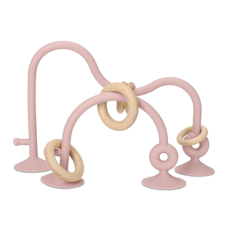 Socub Silicone Baby Sensory Toys, Educational Toys for Baby 6 12 18 Months, Parent-Child Toys with Suction Cup,2 Pack(Rose Pink)