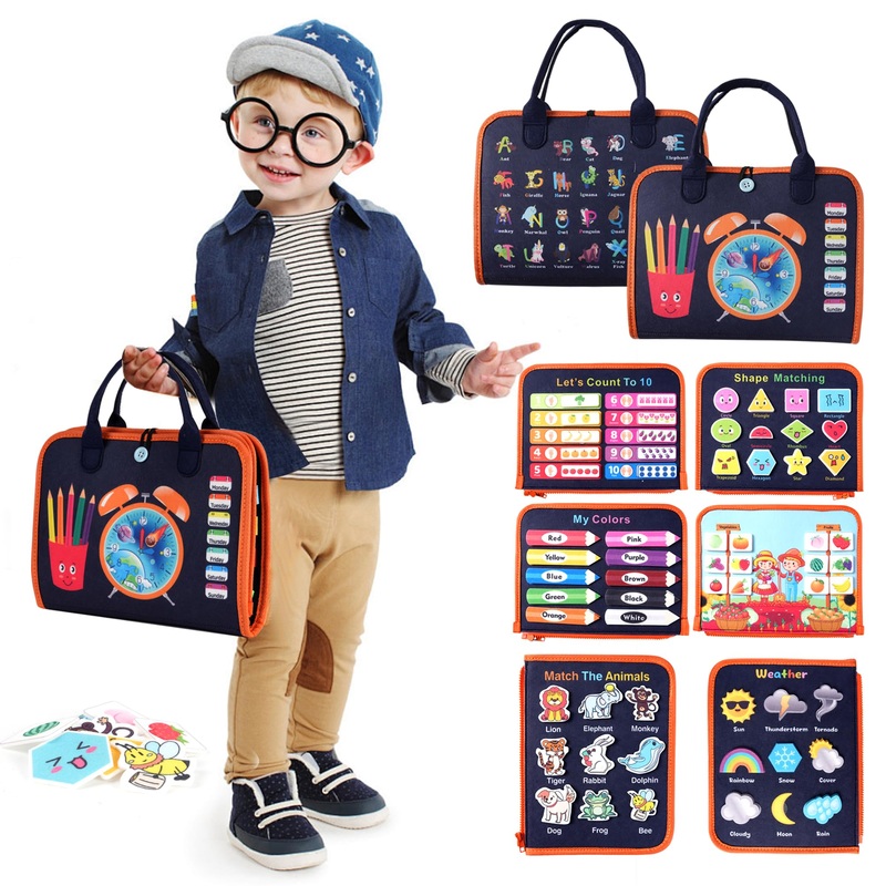 Toddler Busy Board Montessori Toys: For Toddlers 1-3 Year Old Educational Activity Book Sensory Board Travel Toy Ages 2-4 3-5 Le