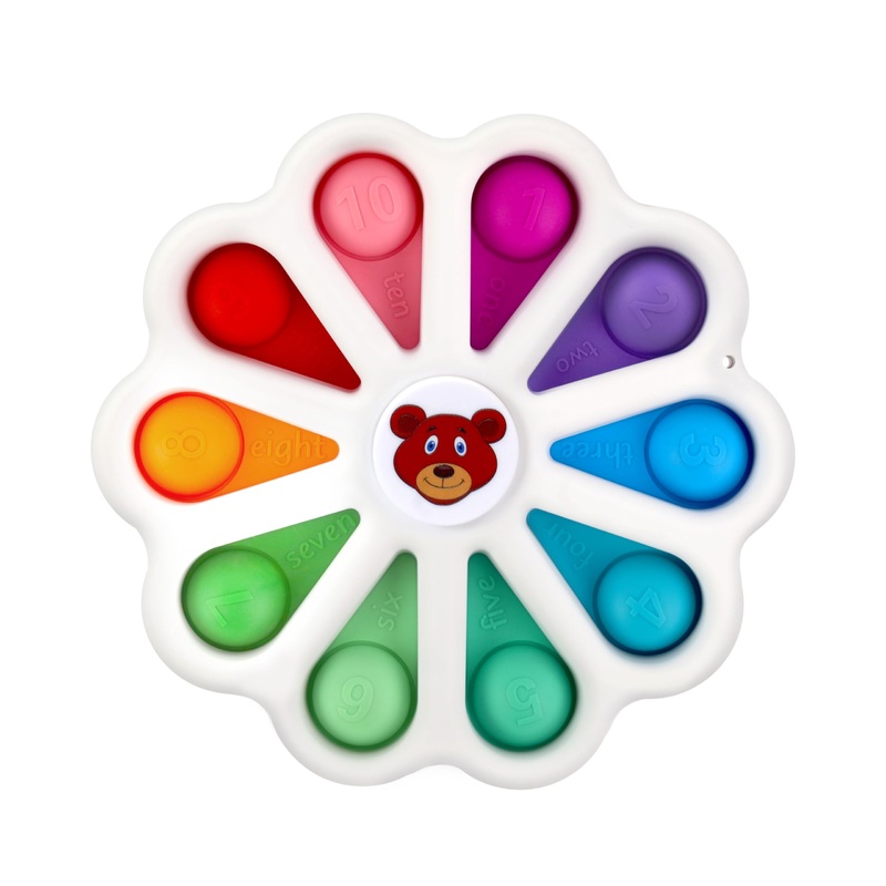 Toddler Tested – Poppin Colors Sensory Toy With Numbers And Multicolor Bubbles – Fidget Popper Spinning Toy For Color & Shape Re