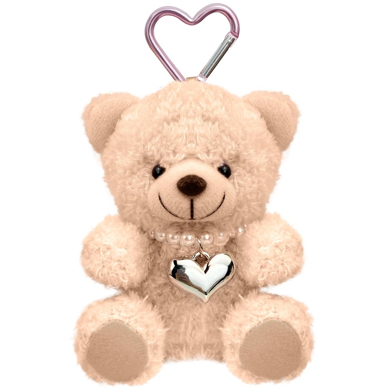 YJUBAOA Brown Plush Bear Soft Teddy Bear Keychain Animals Key Ring Plush Stuffed Animal Car Key Holder for Girls Wom (Brown)