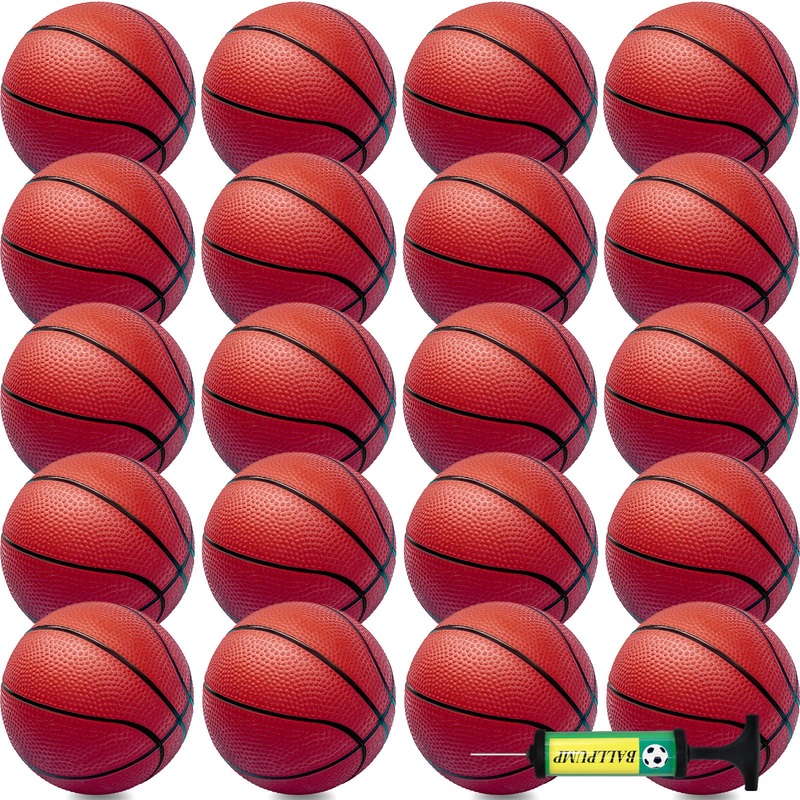 40Pcs 6” Inflatable Mini Basketball Balls Bulk Inflatable Small Basketball Set, PVC Small Basketball for Over The Door Basketba