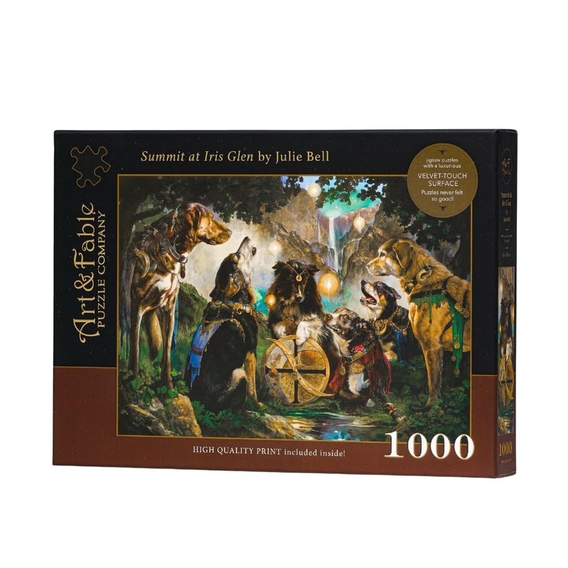 Art & Fable Puzzle Company Summit at Iris Glen by Julie Bell 1000 Piece Fine Artwork Premium Adult Jigsaw Puzzle – Perfect for G
