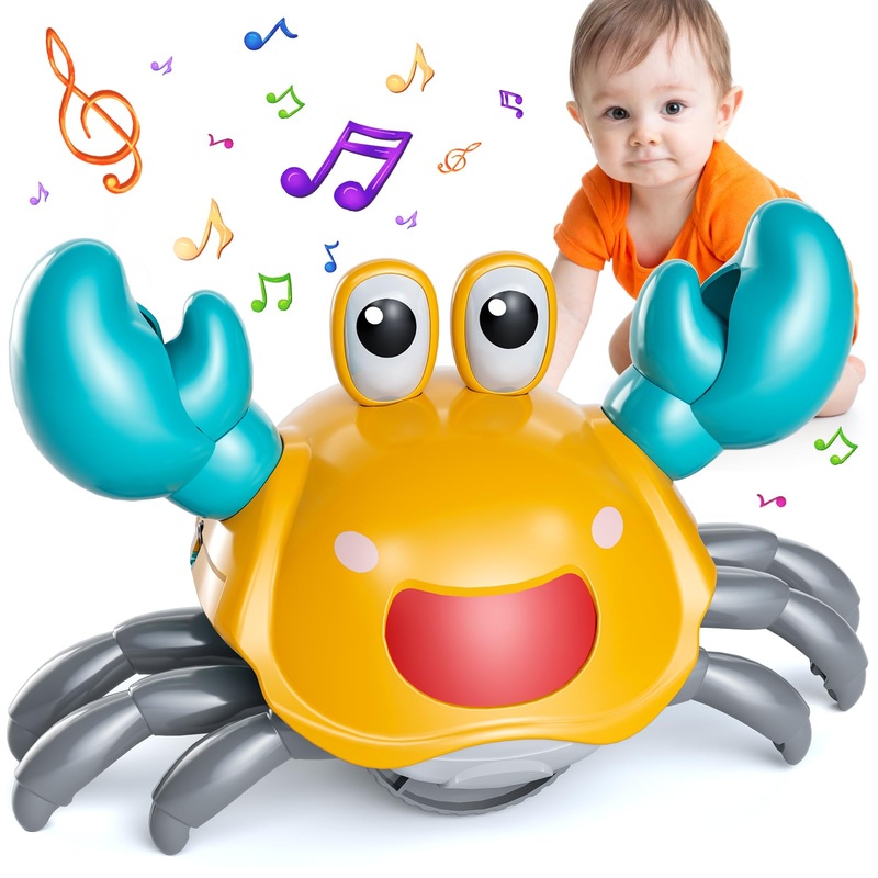 Beby Buty Crawling Crab Baby Toy, Infant Tummy Time Walking Dancing Moving Crab Toys for Babies Girl Boys, Crawling Crab Baby To