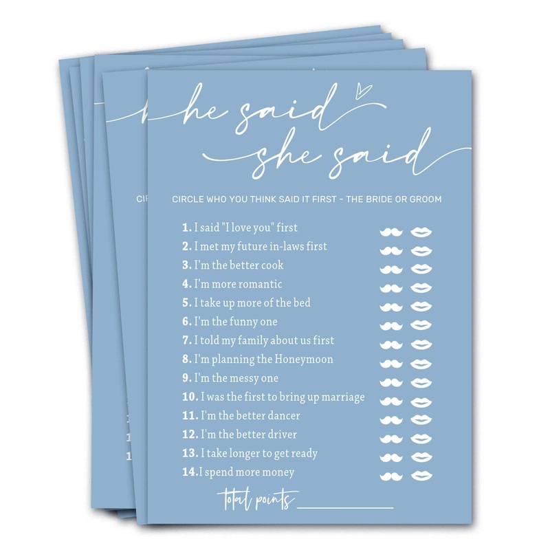 Bridal Shower Games Cards, Guest Who Said It, He Said She Said Game Cards, Bridal Shower Games 25 Guests, Engagement Party Weddi