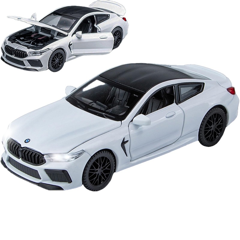 ERBADIHAGO Toy Cars Compatible for BMW M8 Toys Car 1/32 Metal Model Car Collect car with Light and Sound Pull Back for Boys Chil