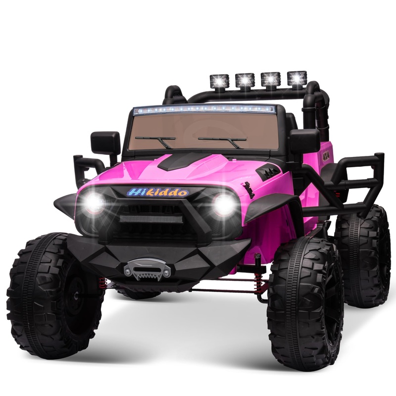 Hikiddo 24V 9Ah Ride on Toy for Big Kids, 4WD 2 Seater Ride-on Truck Car Kids Electric Vehicle with Remote Control, 4x200W Motor