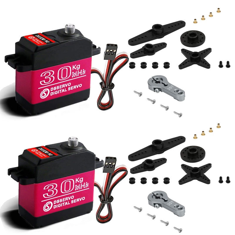 HOOYIJ 2Pack DS3230MG Upgraded High Torque 30KG Digital Servo Motor, Full Metal Gear Waterproof Steering RC Servo for 1/8 1/10 S