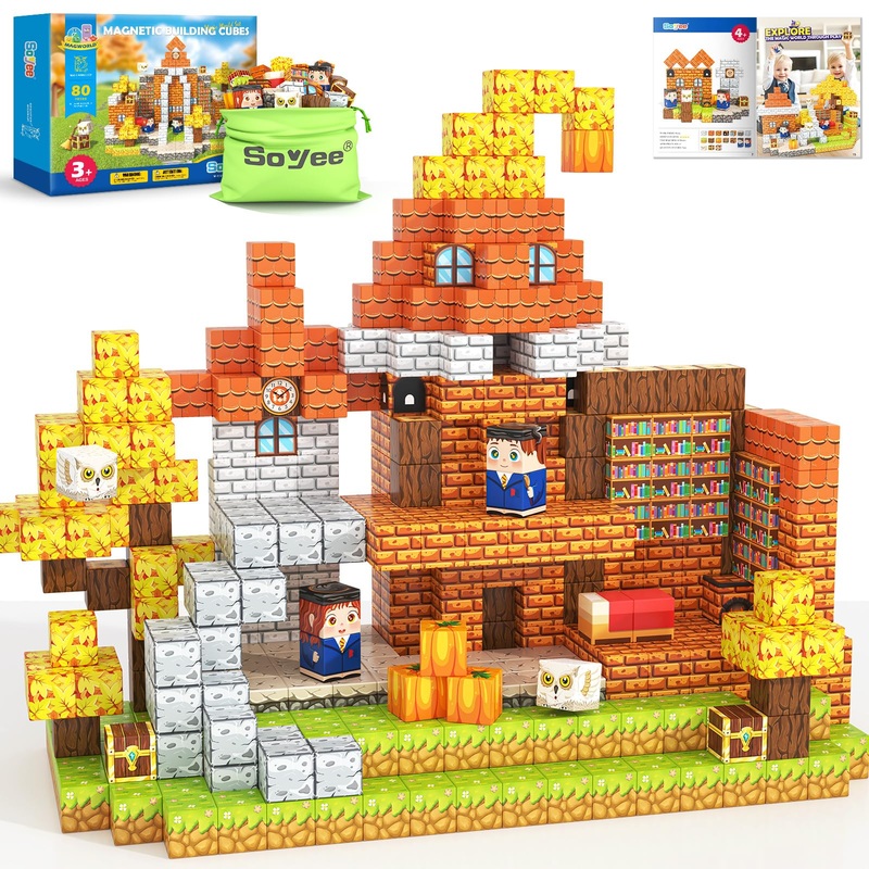 Magnetic Blocks – Build Mine Magnet World Magic World Adventure Set, 1 Magnet Cubes Kids Sensory Toys for Kids Age 3-5 5-7 8-12,