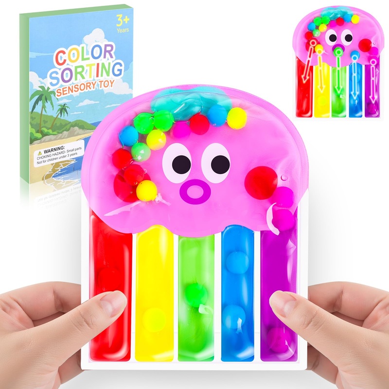 meeeyya Color Sorting Sensory Toys, Fine Motor Skills Game for Toddlers, Montessori Toys for Toddler Activities, Color Matching