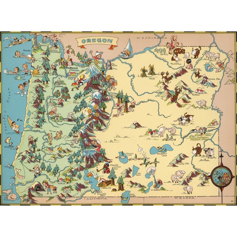 Oregon Wooden Map Jigsaw Puzzle Toys for Adults USA of State Map Decorate Puzzle Games 500 Piece