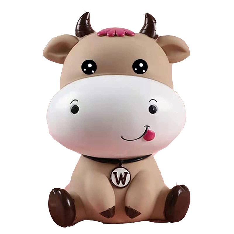 Piggy Bank Cow for Boys Girls Coin Bank for Boys Girls Kids Cute Cow Piggy Bank Big Eyes for Children’s Birthday Gifts