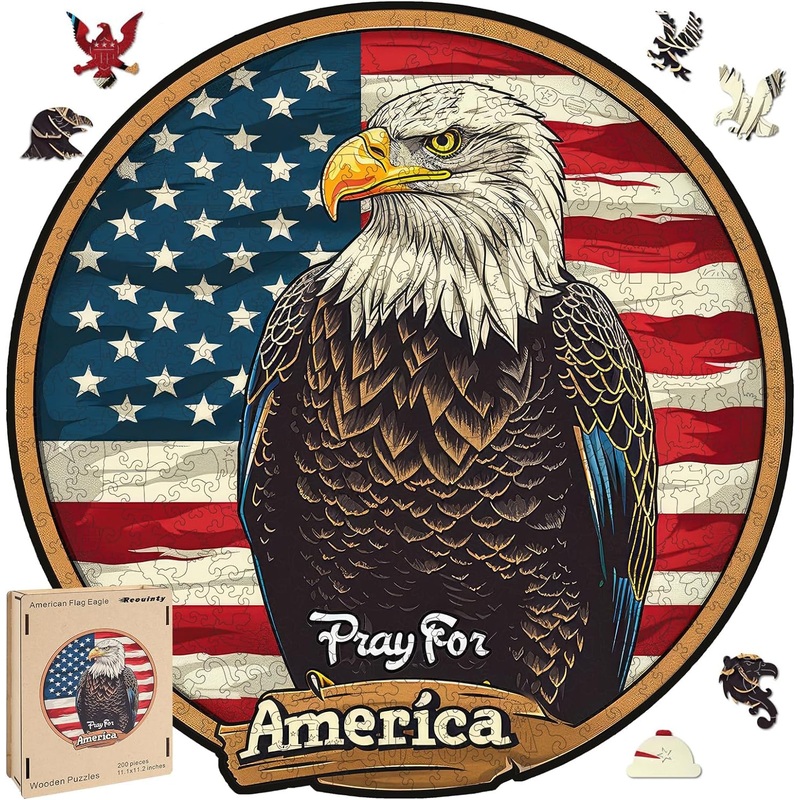 Wooden Puzzle for Adults, Eagle Wooden Jigsaw Puzzles(15.7 * 15.9in-500pcs), Unique Shape Animal Adult Puzzles,Irregular Wood Pu