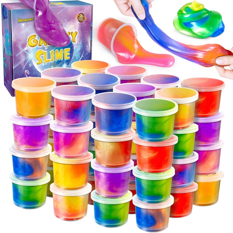 YOPINSAND 24 Pack Galaxy Slime Kit, Slime Party Favors for Kids, Stretchy & Non-Sticky Slime Pack, Slime Toy for Boys Girls 5-12