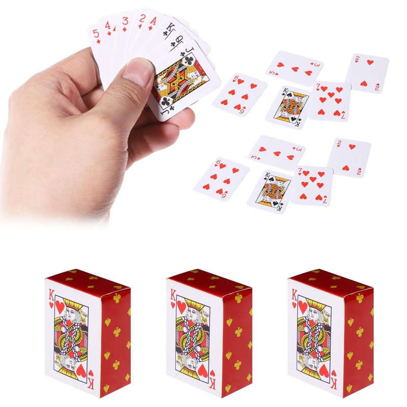 3 Decks Mini Playing Cards, Party Spoof Fun Smal Playing Cards, Miniature Poker Cards, Mini Poker Game for Adults, Party Favor,