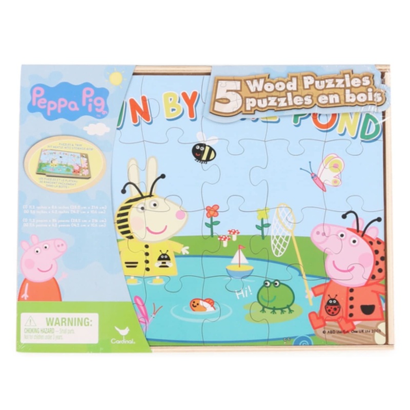 5 Pig Puzzles – with Wooden Storage Box