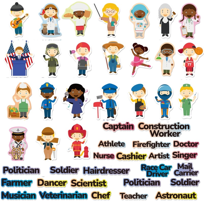 CHEFAN Career Dress-Up Felt Pieces, Felt Story Board Pieces, Flannel Stories for Toddlers, Precut Felt Figures, Small Community