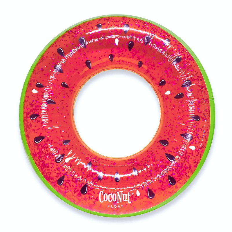 CocoNut Float Juicy Watermelon Glitter Pool Float – Inflatable Ring Float – Durable Long Lasting 3.5 Foot Lounge Tube and Water