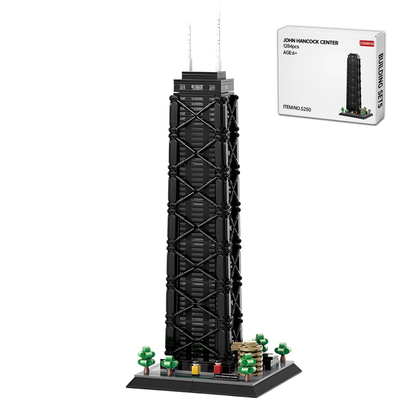 CSNRHG John Hancock Center Chicago Architecture Model Building Blocks Sets The Office Landmarks Skyline Set Toys Collection for