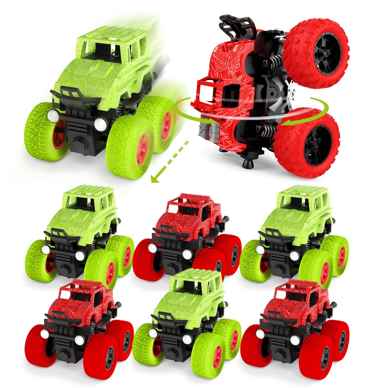 Emobii 4×4 Power Trucks, Kids Truck Toys Bundle Pack (8 Pack) – Toddler Monster Truck Toys Perfect for Gifting – Monster Truck P