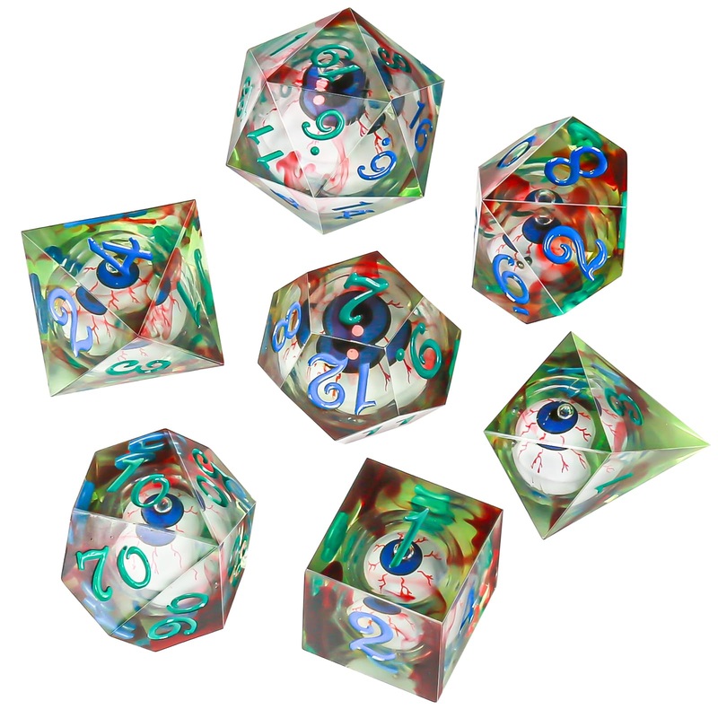Evil Eye Dices OriCraft Moving Eyes Dice DND Dice Set with Moving Eye Inside Dungeons and Dragons Polyhedral Role Playing Gaming