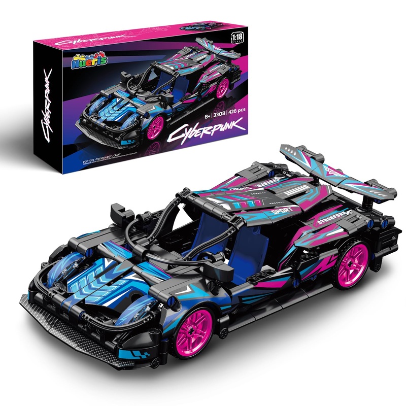 Nueris 1:18 Technic Super Sports Cars Model Sets – 426 PCS Cyberpunk MOC Building Block Car Raceing Engineering Toys – Gift Idea